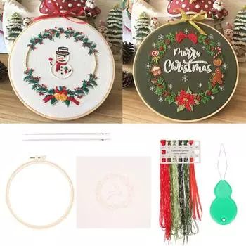 Игольная нить DIY ремесла обручи для вышивания Рождественская вышивка крестиком комплект рождественский орнамент