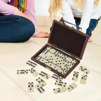 Игра Double Six Dominos Доска для домино Профессиональная портативная настольная игра с числами Классическая