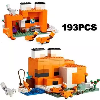 Игра Fox Lodge House Building Block Street View With Doll Collect Assemble Educational Bricks Toy For Kids Gift no original box