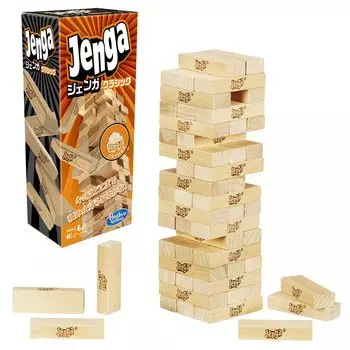 Игра Hasbro Jenga JENGA Оригинальная игра из блоков, изготовленная из натурального дерева, игра-башня для детей от 6 лет и старше, для 1 или более игроков, для вечеринок, семейная игра A2120