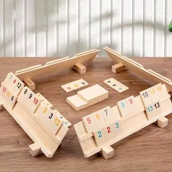 Игра в куб Рамми с 106 плитками, 4 игровых стойки, размер для путешествий, игра Рамми для семьи, взрослых, детей, настольные игры, Enduring