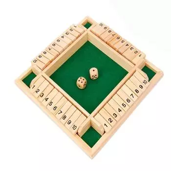 Игральные кости Deluxe Dice Board Box Game Set 10 Numbers Four Sided Shut Party Club Drinking Games Интересная семейная игра для детей и взрослых зелёный
