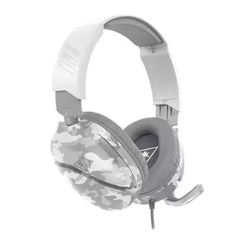 Игровая гарнитура Turtle Beach, легкие 230 г, наушники для PS5, PS4, коммутатора, Xbox, смартфона, проводной откидной микрофон с функцией отключения звука, Recon 70, белый камуфляж, камуфляж 3,5 мм
