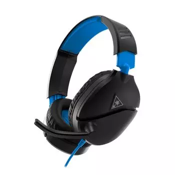 Игровая гарнитура TURTLE BEACH RECON 70P со складным микрофоном для ПК PS4 PS5 Nintendo Switch Xbox Mobile легкая черная/синяя 3,5 мм TBS-3555-01