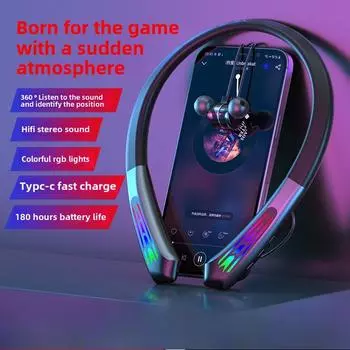 Игровая игровая гарнитура Bluetooth беспроводная с двумя наушниками Semi-in-ear чёрный