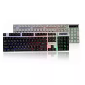 Игровая клавиатура Bosston 104 клавиши проводная с подсветкой модель K310 104 keys чёрный/белый