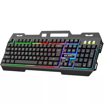 Игровая клавиатура K45 с красочной светящейся подсветкой, плавающими клавишами и металлической механикой.