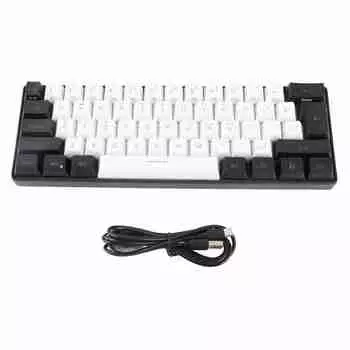 Игровая клавиатура USB 61 клавиша RGB подсветка эргономичная контрастная цветная ABS клавиатура проводная клавиатура для разноцветный