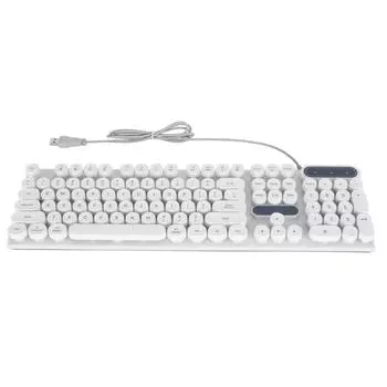 Игровая клавиатура USB круглая 104 клавиши дышащая подсветка эргономичная водонепроницаемая проводная клавиатура для