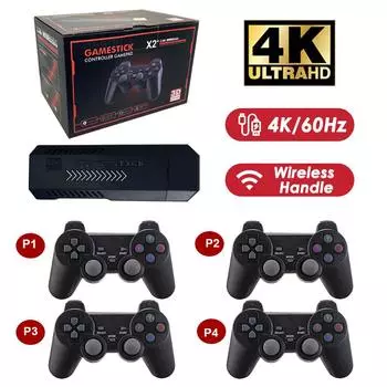 Игровая консоль GD10 Plus 4K 3D X2 Plus Gaming HD Output TV Game play 2.4G Dual Handle Portable Video Game Console для PS1 N64
