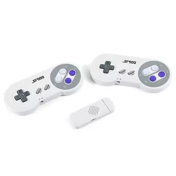 Игровая консоль Powkiddy SF900 HD 926 игр в одном SFC Retro 2.4G с двумя беспроводными ручками - белый