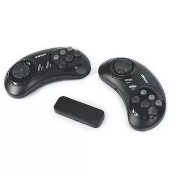 Игровая консоль Powkiddy SG800 HD 688 игр в одном SFC Retro 2.4G с двумя беспроводными ручками - черный