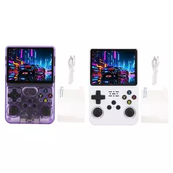 Игровая консоль R36s Портативная 3D Двойная система 640x480 Высокое разрешение Ручная ретро игровая консоль White