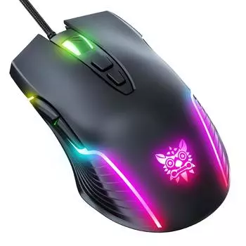 Игровая мышь CW905 RGB, проводная, с подсветкой RGB, 6 регулируемых точек на дюйм до 6400, эргономичная игровая мышь для ноутбука и ПК с 7 программируемыми кнопками 12.7*7.2*4cm чёрный