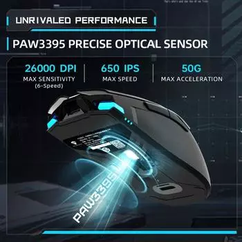 Игровая мышь Machenike M7 Pro USB Проводная 2,4 ГГц беспроводная мышь PAW3395 26000DPI 650IPS 7 кнопок 74g RGB для ноутбука ПК Мышь Gamer