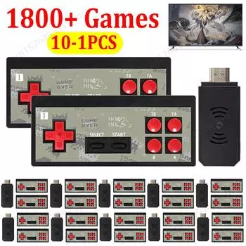 Игровая приставка Fd600, портативный игровой плеер, HDMI-совместимый классический 8-битный контроллер 1800, двойной беспроводной контроллер 1PC