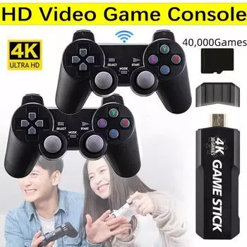 Игровая приставка, встроенная 40 000 игр, 128 ГБ/64 ГБ/32 ГБ, 2,4 ГБ, беспроводной контроллер, игровая консоль в стиле ретро, игровая консоль 4k HD, геймпад 32G