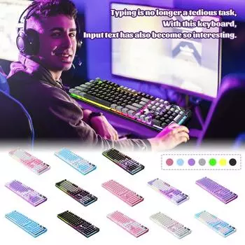 Игровая проводная клавиатура Carving K500, соответствующая цвету, светящаяся механическая поверхность для настольного компьютера One Size