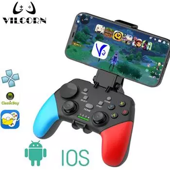 Игровой контроллер ПК Bluetooth Беспроводной геймпад для Win10 11 ПК Steam Switch джойстик Yuzu Ryujinx чёрный