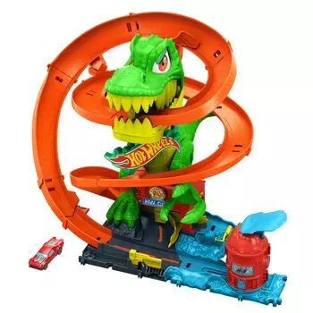 Игровой набор Hot Wheels Battle с 1 игрушечной мини-машинкой для детей от 4 лет и старше, оранжевый JBM73 T-Rex оранжевый