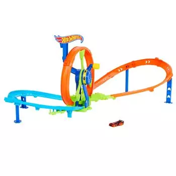 Игровой набор Hot Wheels Speed Loop с 1 игрушечной мини-машинкой для детей от 4 лет и старше, оранжевый JBX65 оранжевый