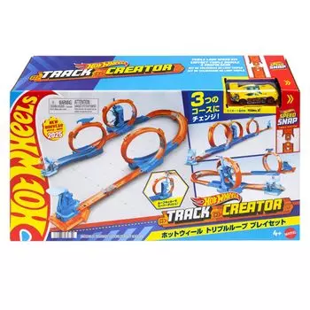 Игровой набор Hot Wheels «Тройная петля» с 1 мини-машинкой, игрушечный игровой набор для детей от 4 лет и старше, оранжевый JDW39 оранжевый