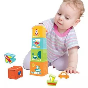 Игровой набор из 8 квадратных кубиков Roly Poly pastel huanhe0225, разноцветные, 1 набор, корейские детские товары