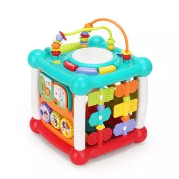 Игровой набор «Кубик для занятий музыкой 15-в-1» с Bluetooth «Сортировка и открытие» с сортировкой фигур, светом и музыкой для детей 26*19*19cm