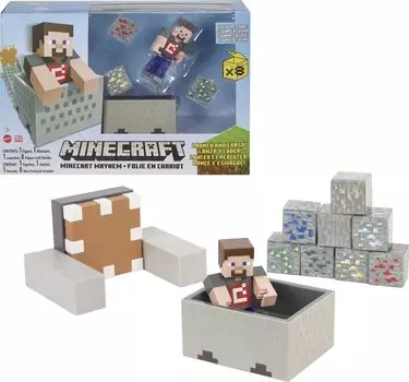 Игровой набор Minecraft Mine Cart с GVL55 (ШАХТЕРСКОЕ РЕМЕСЛО) [Ограниченная фигурка Стива]