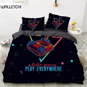 Игровой пододеяльник из микрофибры с цветным принтом геймпада Комплект постельного белья для мальчиков и подростков Видеоигра Геймпад Play Everywhere Одеяло Чехол EU single(135x200cm)