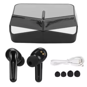 Игровые беспроводные наушники Bluetooth 5.1 игровая стерео независимая двухканальная беспроводная гарнитура Черный