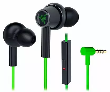 Игровые наушники Razer Hammerhead Duo Console Limited Edition Razer Green Hybrid Driver с микрофонным каналом, совместимым с PS4 PS5 зелёный