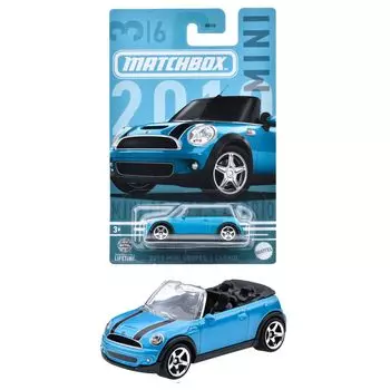 Игрушечный автомобиль Matchbox Mini Cooper S Cabrio 2010 года выпуска, продается отдельно для детей от 3 лет и старше. Синий HVT09 GGF12-987B