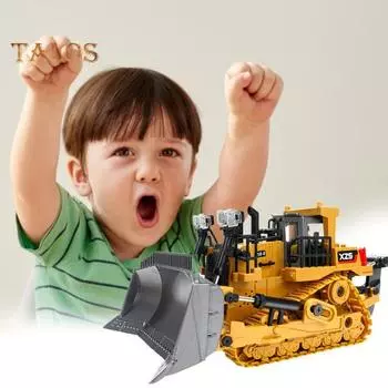Игрушечный экскаватор TALOS с электрическим дистанционным управлением, модель колесного погрузчика из сплава
