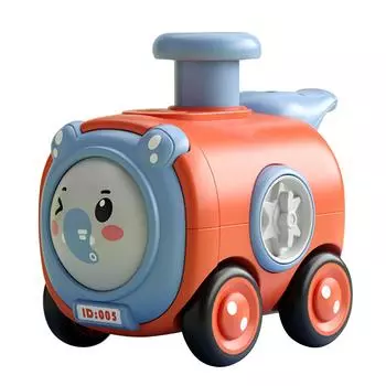 Игрушечный поезд Inertia Press Face Changeing with Whistle Мультяшный ударопрочный интерактивный игрушечный поезд