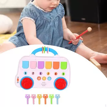 Игрушка-автобус Key Animal Baby Touch Причина и следствие Обучающий подарок Музыкальный с музыкой Blue Handle