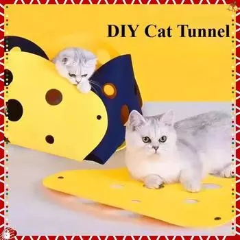 Игрушка для домашних животных Туннель для кошек, который можно склеить, Лабиринт для царапания бумаги, Дрель-канал для кошек, Спите и играйте вместе с Hi 65cm