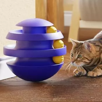 Игрушка для кошек и собак, 3 уровня, обучающая игрушка для котят, развивающая кошачью сообразительность, трехдисковые игрушки белый