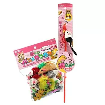 Игрушка для кошек Marukan, игрушка для кошек ChuChu String Type Panic Mouse Set, игрушка для кошек Nyanta s 19+1