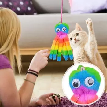 Игрушка для кошек Милая плюшевая кошачья мята Коренной стержень Устойчивая к укусам дразнилка для кошек Жевательная игрушка Игрушка для лизания Уменьшение беспокойства Подарок Товары для домашних животных One Size шафрановый