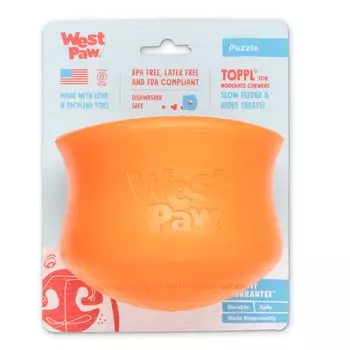 Игрушка для собак West Paw, обучающая игрушка Zogoflex Tapple, оранжевый размер XL (мандарин) оранжевый
