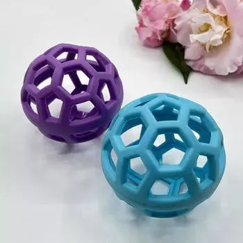 Игрушка для жевания из натурального каучука для собак, безопасный геометрический мяч для собак, интерактивные мячи для домашних животных, дрессировка щенков, игры, чистка зубов, полые игрушки