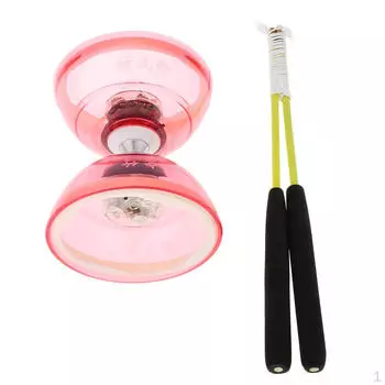 Игрушка для жонглирования Diabolo с 3 подшипниками и набором веревок для детей, подарочный светильник зелёный