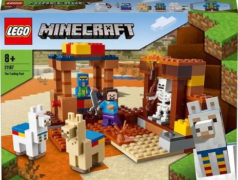 Игрушка LEGO Minecraft Villager Trading Post Мальчики Девочки Minecraft Товары Игра Игрушка Развивающая игрушка Подарок на день рождения Подарок LEGO Block 21167 8 лет и старше