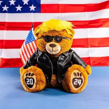 Игрушка-мишка Trumpinator Proud Patriots, плюшевая кукла-мишка, медведь Дональда Трампа 2024 года для сторонников Трампа и американцев-патриотов 26cm коричневый