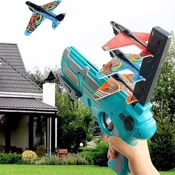 Игрушка-пусковая установка для самолетов, детский метательный самолет из пенопласта, режим полета, катапульта, самолет для детей, мальчиков, спортивные летающие игрушки на открытом воздухе, подарки оранжевый