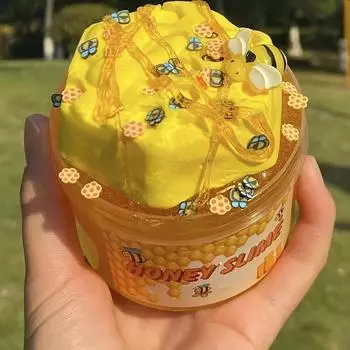 Игрушка-слизь в виде сот своими руками, желтый прозрачный набор из медовой слизи, имитация глиняной игрушки ручной работы, эластичная игрушка, мягкая игрушка, подарок для детей