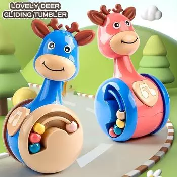 Игрушки для малышей Roly Poly от 6 до 12 месяцев, игрушки-качели для мальчиков и девочек - идеально подходят для обучения лазанию и раннего развития! Dinosaur зелёный