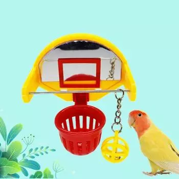 Игрушки для попугаев Мини-баскетбольное кольцо Корзина Головоломка для интеллекта попугая Игрушки для жевания Устройство для дрессировки домашних животных