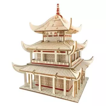 Игрушки для самостоятельной сборки, 3D-головоломка из дерева, китайская архитектура, башня Юэян, деревянные наборы, головоломка, сборка игрушек, подарок для детей, стр. 44